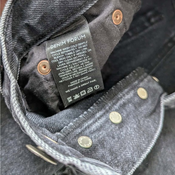 Denim Forum Aritzia Joni High Rise Loose Jeans Black Wash Size 26 30L - Picture 6 of 9